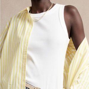 SOLD!! || TALBOTS | WHITE KNIT SLEEVELESS TANK M